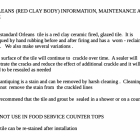 ORLEANS (RED CLAY BODY) INFORMATION, MAINTENANCE AND USE