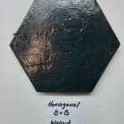 Antique Hexagon 8" Walnut Dark