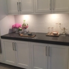 Roger Diaz Daltile HC Star & Cross White Gloss Kitchen backsplash