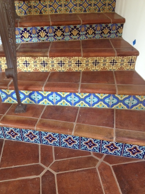 Ceramic Tile Risers Antique Terra Cotta Stair Risers – ICT Antico Mexico Handmade Ceramic Tile